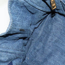 PRADA Canapa MM Hand Bag Denim Blue Gold Auth bs28391-20