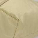 PRADA Tote Bag Nylon Leather Beige Auth bs28396-17
