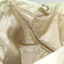 PRADA Tote Bag Nylon Leather Beige Auth bs28396-20