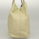 PRADA Tote Bag Nylon Leather Beige Auth bs28396-3
