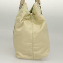 PRADA Tote Bag Nylon Leather Beige Auth bs28396-4