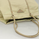 PRADA Tote Bag Nylon Leather Beige Auth bs28396-6