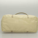 PRADA Tote Bag Nylon Leather Beige Auth bs28396-5
