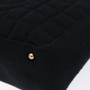CHANEL Choco Bar Shoulder Bag Cotton Black Gold CC Auth bs28407-11