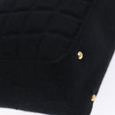 CHANEL Choco Bar Shoulder Bag Cotton Black Gold CC Auth bs28407-14