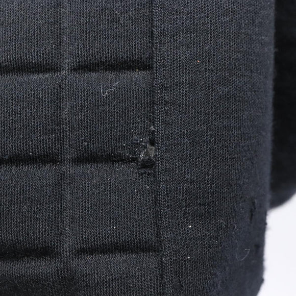 CHANEL Choco Bar Shoulder Bag Cotton Black Gold CC Auth bs28407