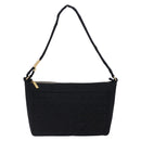 CHANEL Choco Bar Shoulder Bag Cotton Black Gold CC Auth bs28407-2