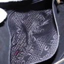 CHANEL Choco Bar Shoulder Bag Cotton Black Gold CC Auth bs28407-22