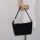 CHANEL Choco Bar Shoulder Bag Cotton Black Gold CC Auth bs28407-25