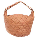 CHANEL Wide Stretch Shoulder Bag Leather Violet Silver CC Auth bs28413-1