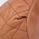 CHANEL Wide Stretch Shoulder Bag Leather Violet Silver CC Auth bs28413-14