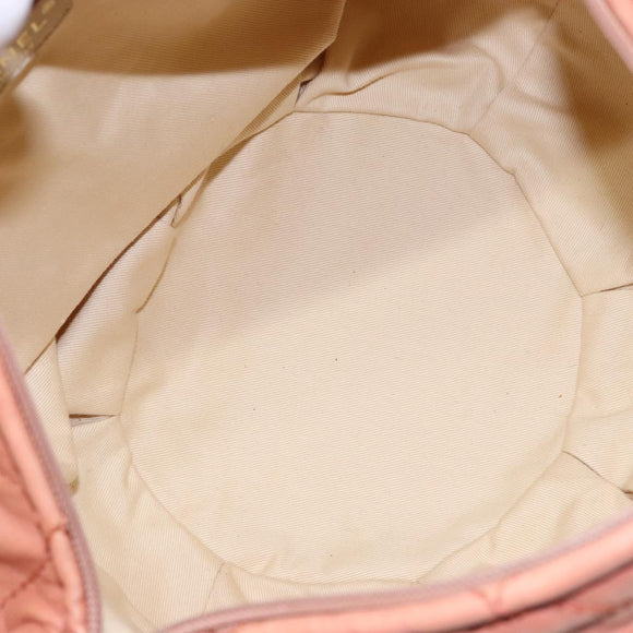 CHANEL Wide Stretch Shoulder Bag Leather Violet Silver CC Auth bs28413