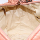 CHANEL Wide Stretch Shoulder Bag Leather Violet Silver CC Auth bs28413-18