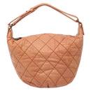 CHANEL Wide Stretch Shoulder Bag Leather Violet Silver CC Auth bs28413-13