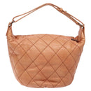 CHANEL Wide Stretch Shoulder Bag Leather Violet Silver CC Auth bs28413-2