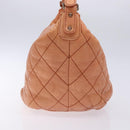 CHANEL Wide Stretch Shoulder Bag Leather Violet Silver CC Auth bs28413-3