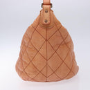 CHANEL Wide Stretch Shoulder Bag Leather Violet Silver CC Auth bs28413-4