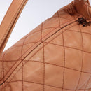 CHANEL Wide Stretch Shoulder Bag Leather Violet Silver CC Auth bs28413-6