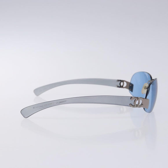 CHANEL Sunglasses Plastic Blue CC Auth bs28414