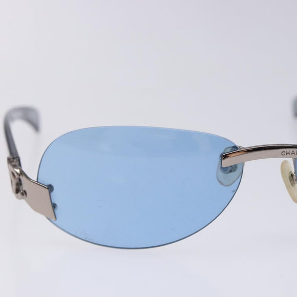 CHANEL Sunglasses Plastic Blue CC Auth bs28414