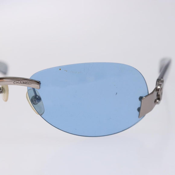 CHANEL Sunglasses Plastic Blue CC Auth bs28414