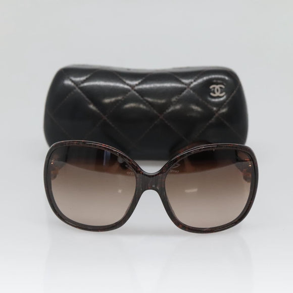 CHANEL Sunglasses Plastic Brown CC Auth bs28417