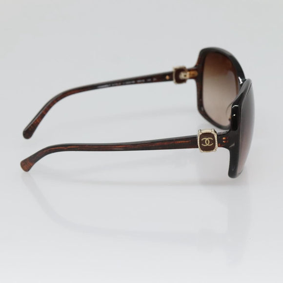CHANEL Sunglasses Plastic Brown CC Auth bs28417