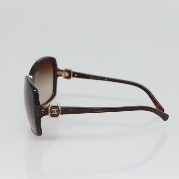 CHANEL Sunglasses Plastic Brown CC Auth bs28417
