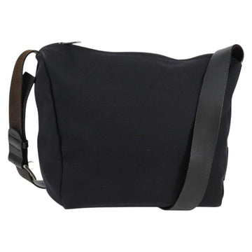 CHANEL Sports Shoulder Bag Canvas Black Silver Auth bs28419