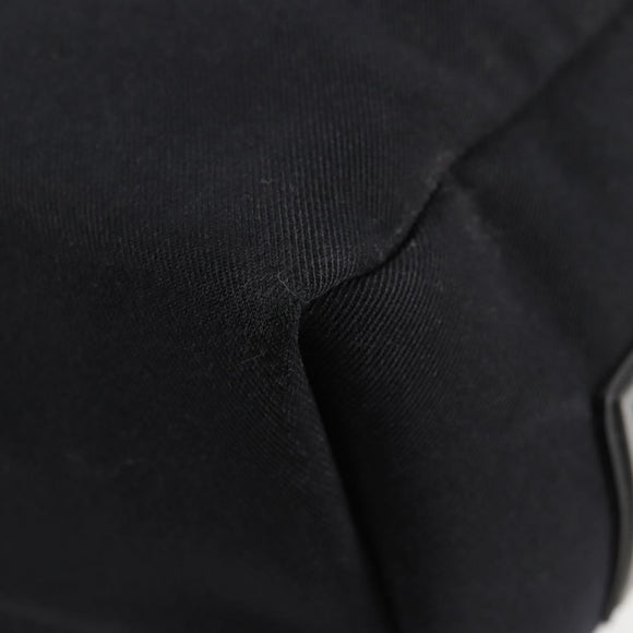 CHANEL Sports Shoulder Bag Canvas Black Silver Auth bs28419