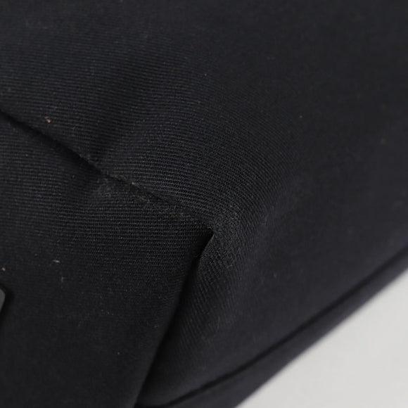 CHANEL Sports Shoulder Bag Canvas Black Silver Auth bs28419