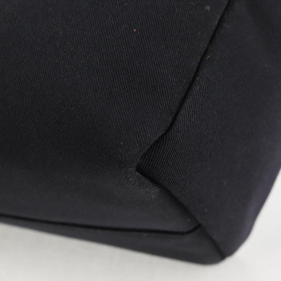 CHANEL Sports Shoulder Bag Canvas Black Silver Auth bs28419