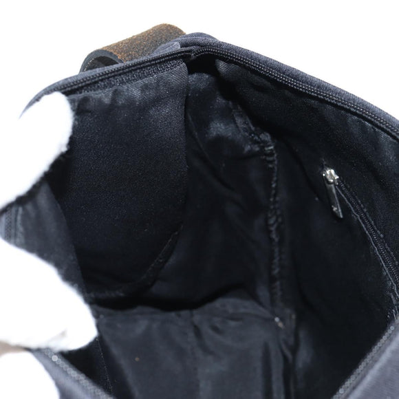 CHANEL Sports Shoulder Bag Canvas Black Silver Auth bs28419