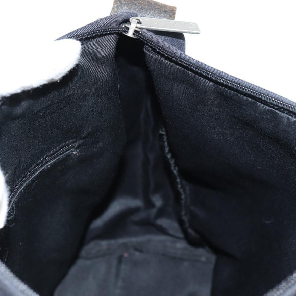 CHANEL Sports Shoulder Bag Canvas Black Silver Auth bs28419