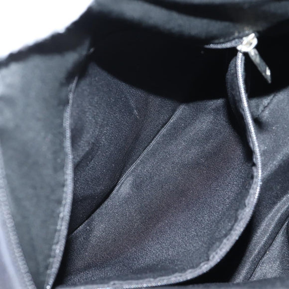 CHANEL Sports Shoulder Bag Canvas Black Silver Auth bs28419