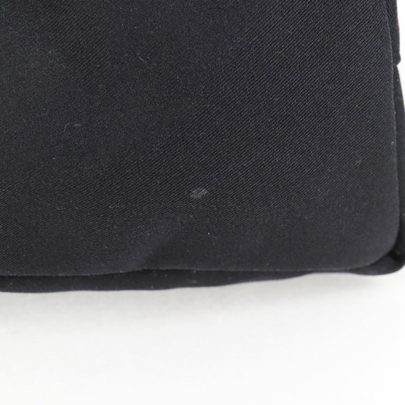 CHANEL Sports Shoulder Bag Canvas Black Silver Auth bs28419