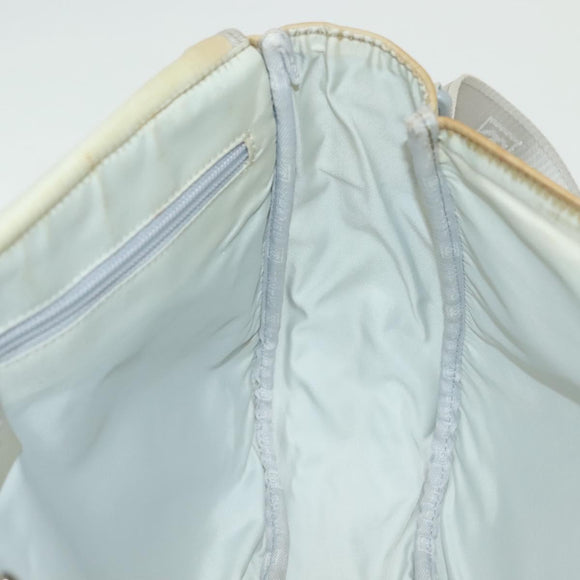 CHANEL Sports Shoulder Bag Nylon Beige Silver CC Auth bs28420