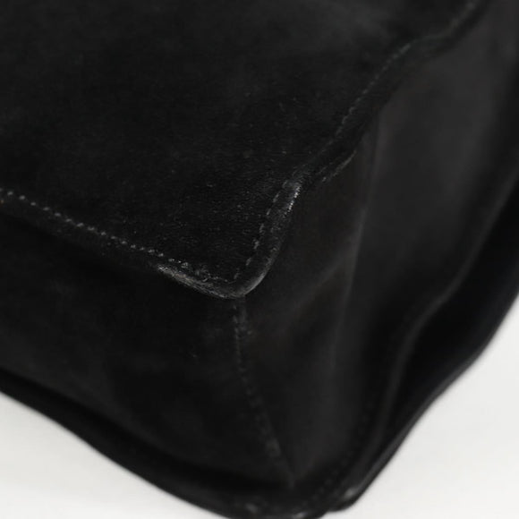 GUCCI Shoulder Bag Suede Black Silver 001 3258 Auth bs28426