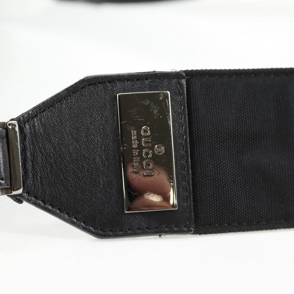 GUCCI Shoulder Bag Suede Black Silver 001 3258 Auth bs28426