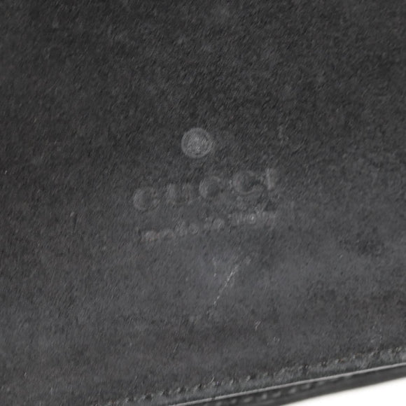 GUCCI Shoulder Bag Suede Black Silver 001 3258 Auth bs28426