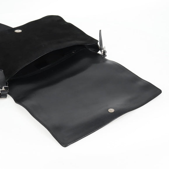 GUCCI Shoulder Bag Suede Black Silver 001 3258 Auth bs28426