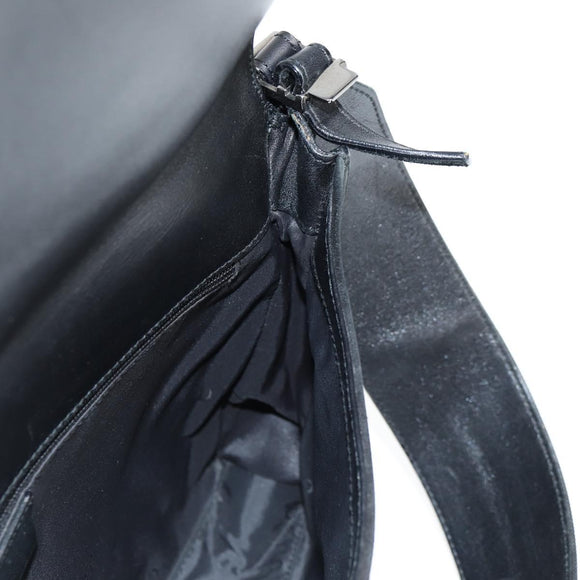 GUCCI Shoulder Bag Suede Black Silver 001 3258 Auth bs28426