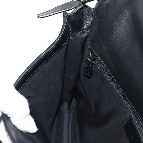 GUCCI Shoulder Bag Suede Black Silver 001 3258 Auth bs28426