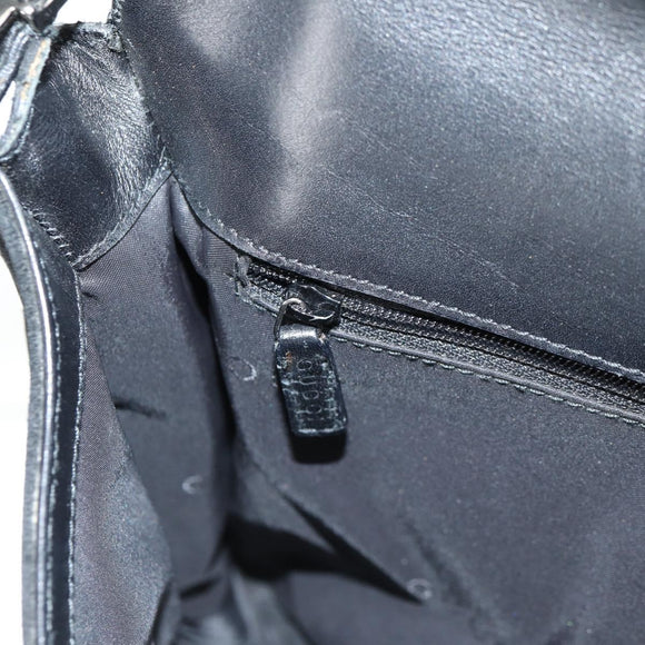 GUCCI Shoulder Bag Suede Black Silver 001 3258 Auth bs28426