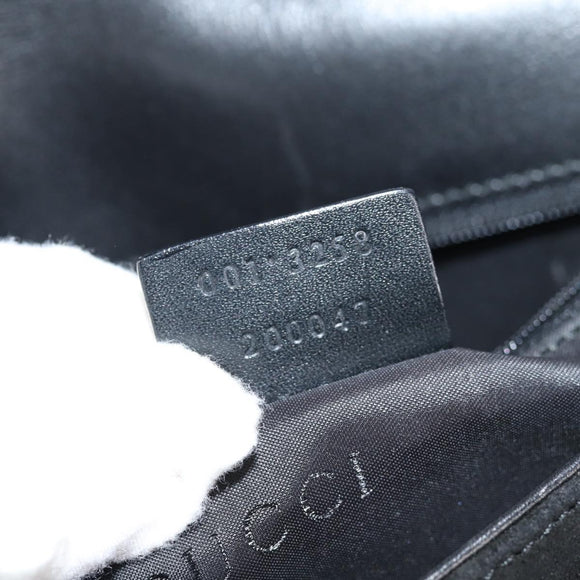 GUCCI Shoulder Bag Suede Black Silver 001 3258 Auth bs28426