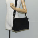 GUCCI Shoulder Bag Suede Black Silver 001 3258 Auth bs28426-26