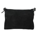 GUCCI Shoulder Bag Suede Black Silver 001 3258 Auth bs28426-2