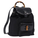 GUCCI Bamboo Backpack Nylon Black Silver 03 2265 0030 Auth bs28427-1