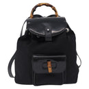 GUCCI Bamboo Backpack Nylon Black Silver 03 2265 0030 Auth bs28427-13
