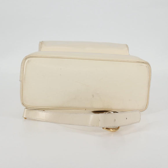 GUCCI Body Bag Enamel White Gold 003 2113 0027 Auth bs28429